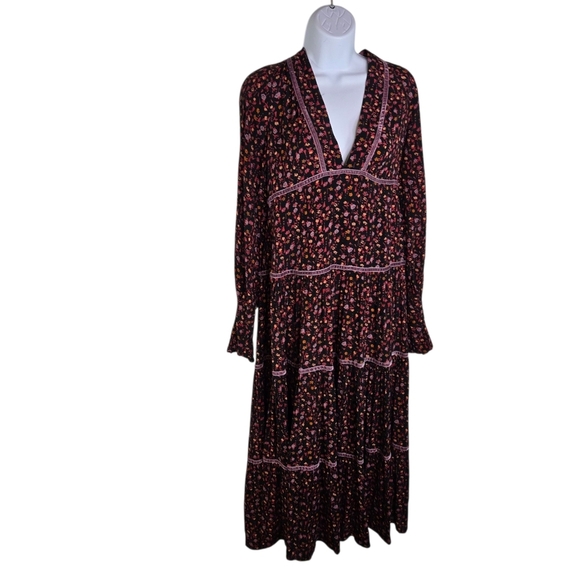Free People Take A Little Time Floral Long Sleeve Maxi Dress - Picture 7 of 13